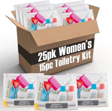 Trail maker 25 kits homeless care package supplies bulk summer hygiene travel kits for women 15 piece travel size toiletries homeless supplies in bulk for charity.jpg