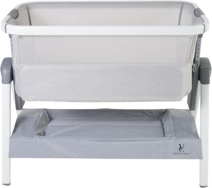 Venice child california dreaming bedside crib bassinet wtravel case bamboo bassinet sheet removable bamboo compressed cotton mattress height adjustable easy clean gray.jpg