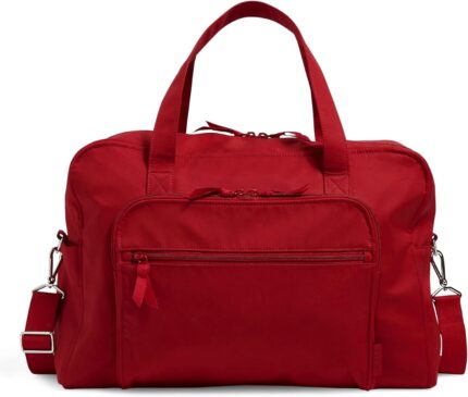 Vera bradley womens cotton weekender travel bag cardinal red recycled cotton one size.jpg