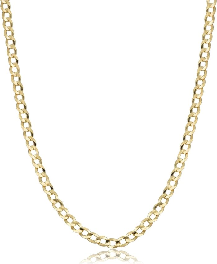 Verona jewelers 10k gold unisex 2.2mm italian cuban curb link chain necklace 10k necklaces 10 karat gold chain 16 18 20 22 24 26 28 30.jpg