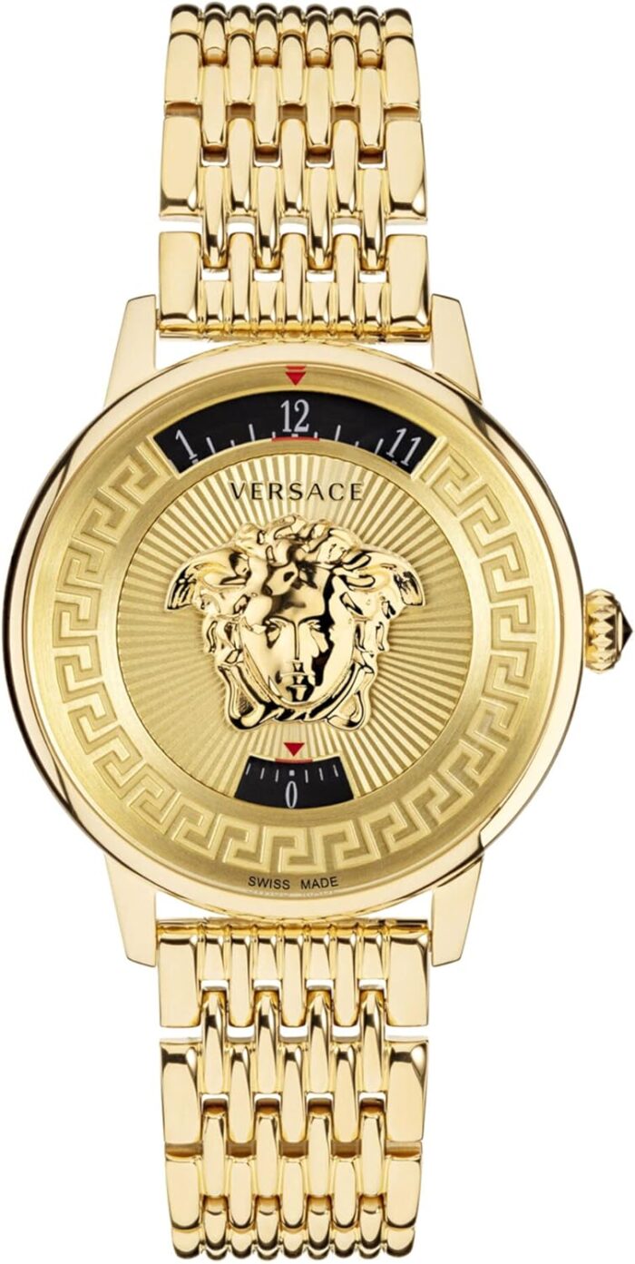 Versace medusa icon collection luxury womens watch timepieces with a gold bracelet and dial featuring a ip yellow gold case.jpg