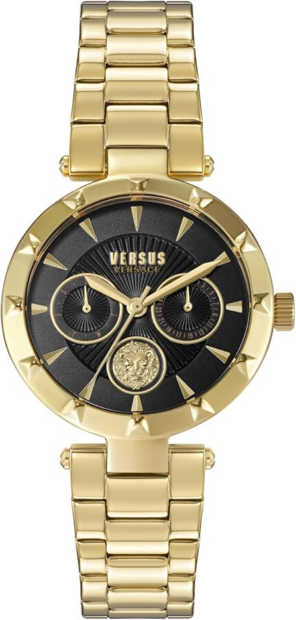 Versus versace sertie womens fashion watch with enamel dial. multifunction day and date sub dials. adjustable jewelry style bracelet.jpg