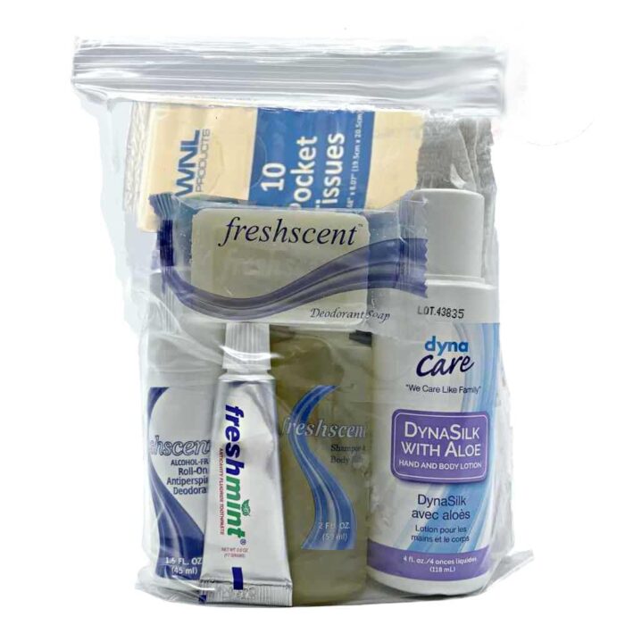 Wnl products 1400sub 50pack deluxe adult comfort kit in clear pouch premium essential wholesale personal hygiene toiletry supplies 50 pack.jpg