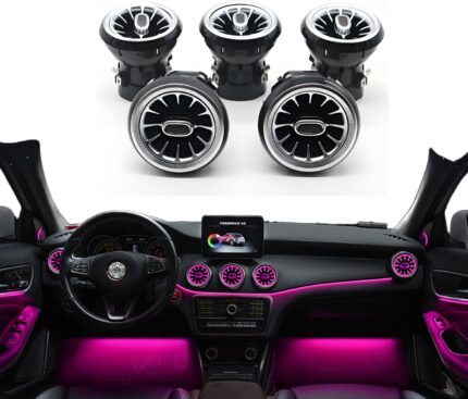 Wozzan 5pcs led ambient lighting car12colors ac vents interior smart car led lights decorations interior accessories gifts for women menfits for mercedes benz cla class w117 2014 2019.jpg