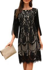 Wedding guest cocktail formal dresses for women lace sequin prom evening dress.jpg
