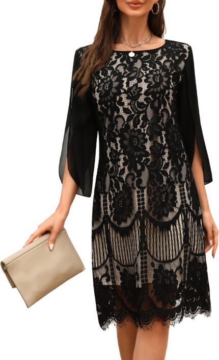 Wedding guest cocktail formal dresses for women lace sequin prom evening dress.jpg