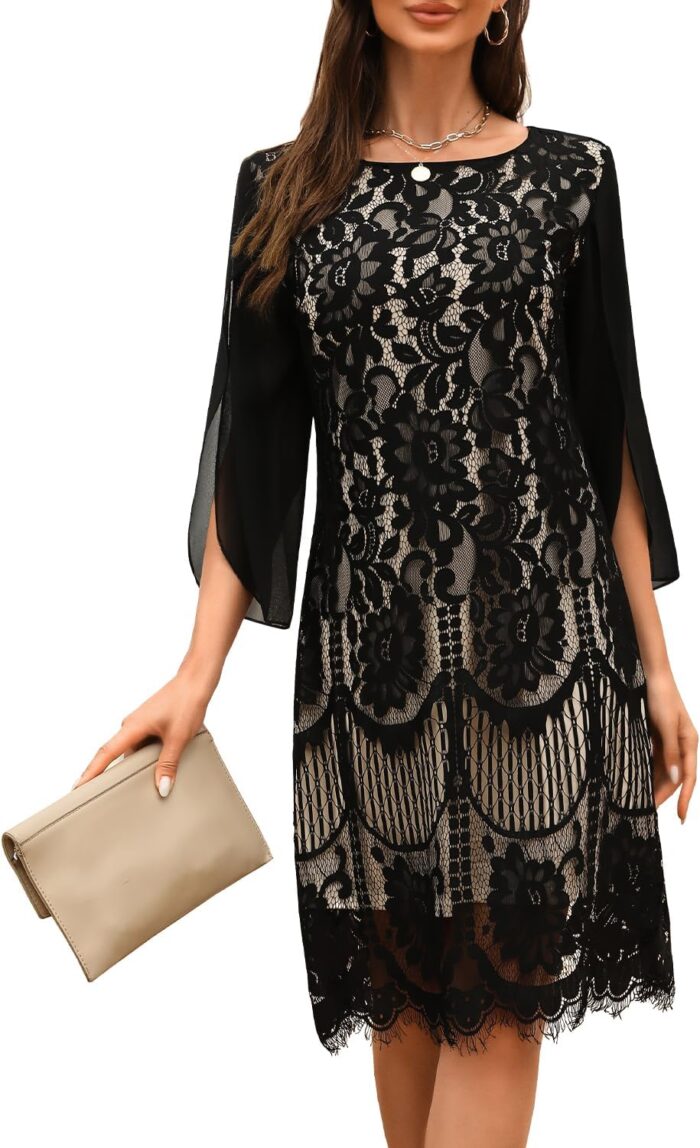 Wedding guest cocktail formal dresses for women lace sequin prom evening dress.jpg