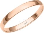 Womens 10k or 14k rose white or yellow gold 2mm petite classic plain wedding band by brilliant expressions.jpg