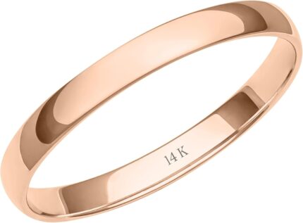 Womens 10k or 14k rose white or yellow gold 2mm petite classic plain wedding band by brilliant expressions.jpg