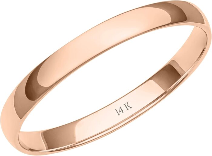 Womens 10k or 14k rose white or yellow gold 2mm petite classic plain wedding band by brilliant expressions.jpg