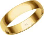 Womens 10k or 14k rose white or yellow gold 4mm petite classic plain wedding band by brilliant expressions.jpg