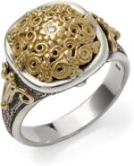 Womens diamond collection 925 sterling silver and 18k gold filigree diamond ring 0.2ct size 6.jpg