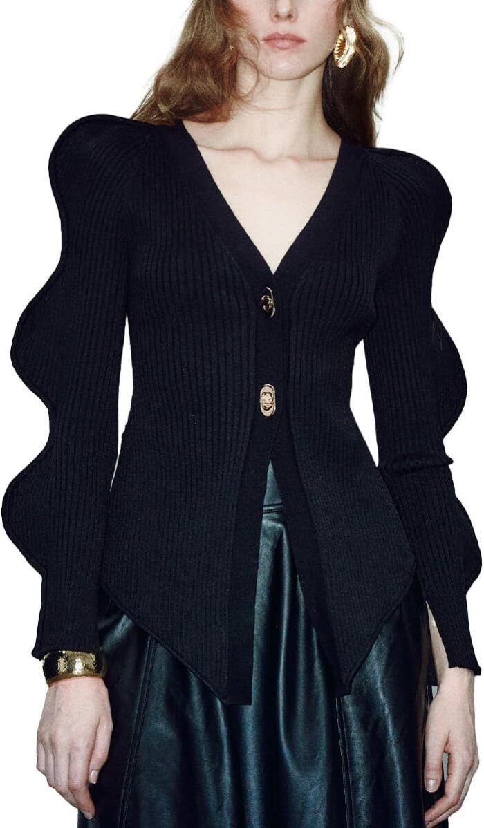 Womens knit cardigan sweaters long sleeve button down open front casual outwear trendy 2025.jpg