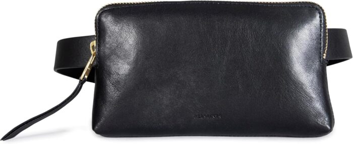 Womens leather belt bag removable zip pouch for hands free carrying.jpg