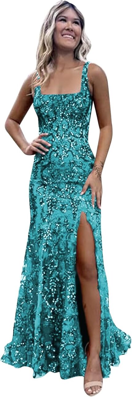 Womens mermiad sparkly sequin prom dresses corset backless long formal evening gown with slit.jpg