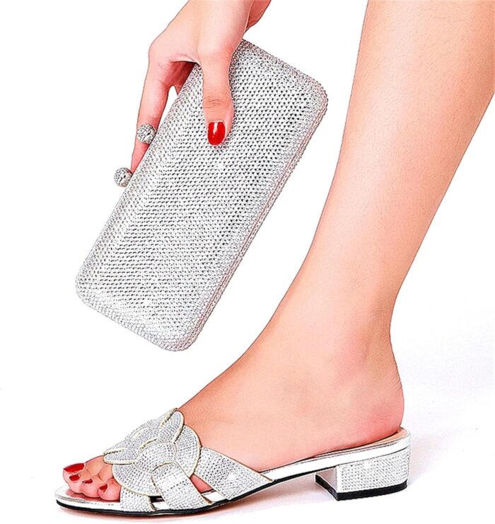 Womens party wedding shoes bag set rhinestone crystal decoration italian design plus size summer fashion slippers.jpg