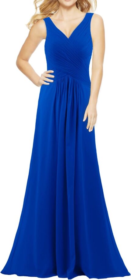 Womens v neck sleeveless 2023 fall elegant long bridesmaid dress formal wedding guest evening party dress.jpg