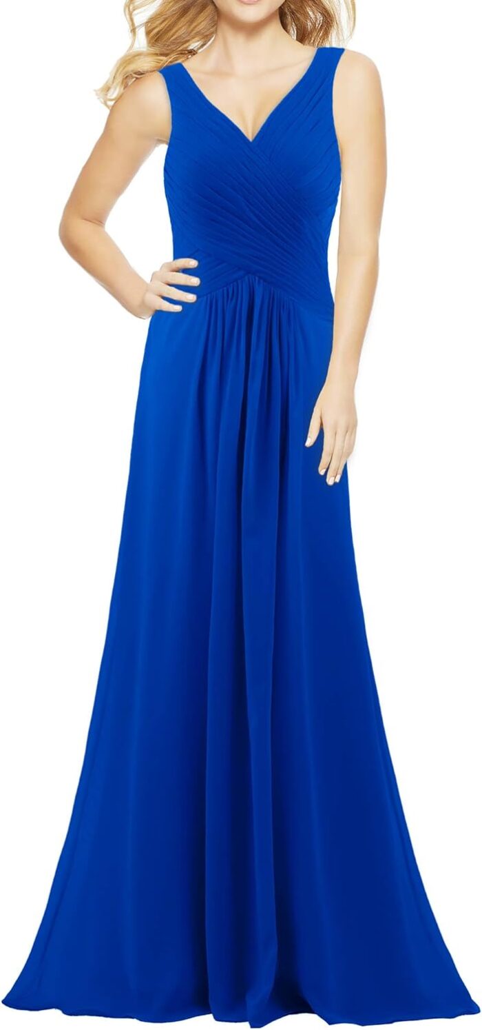 Womens v neck sleeveless 2023 fall elegant long bridesmaid dress formal wedding guest evening party dress.jpg