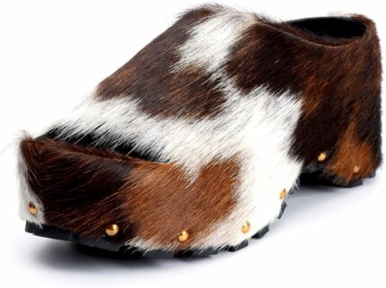 Xobzjh long hair calfskin chunky clog slide for women memory foam luxury slip on shoes womens mules platform clogsdesigner mules for women 2024.jpg