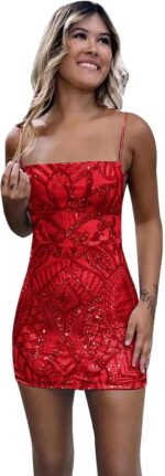 Ymsha womens spaghetti straps sequin homecoming dresses for teens tight short cocktail party dress yms199.jpg
