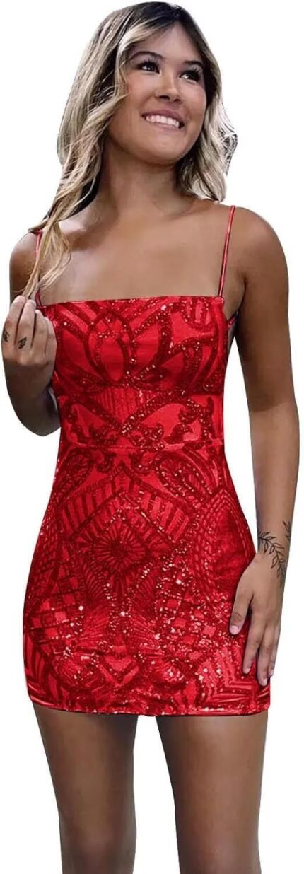 Ymsha womens spaghetti straps sequin homecoming dresses for teens tight short cocktail party dress yms199.jpg