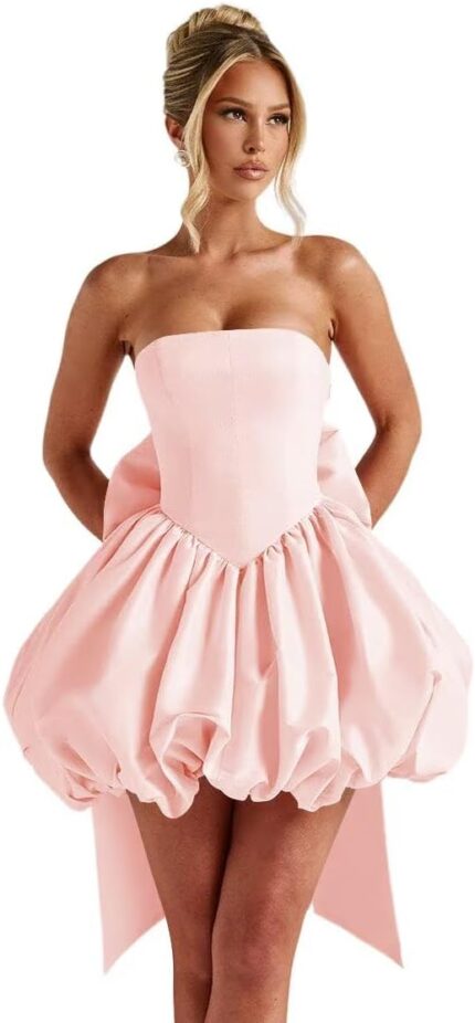 Ymsha womens strapless satin homecoming dresses for teens a line short prom party dress yms430.jpg