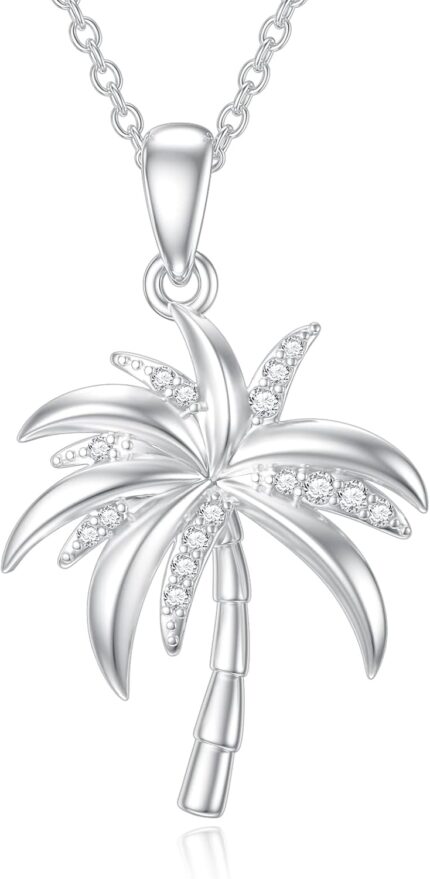 Zba natural diamond palm tree necklace for women sterling silver10k14k solid gold diamond palm tree pendant necklace hawaii vacation jewelry birthday mothers day gifts color f gclarity i1 i2.jpg