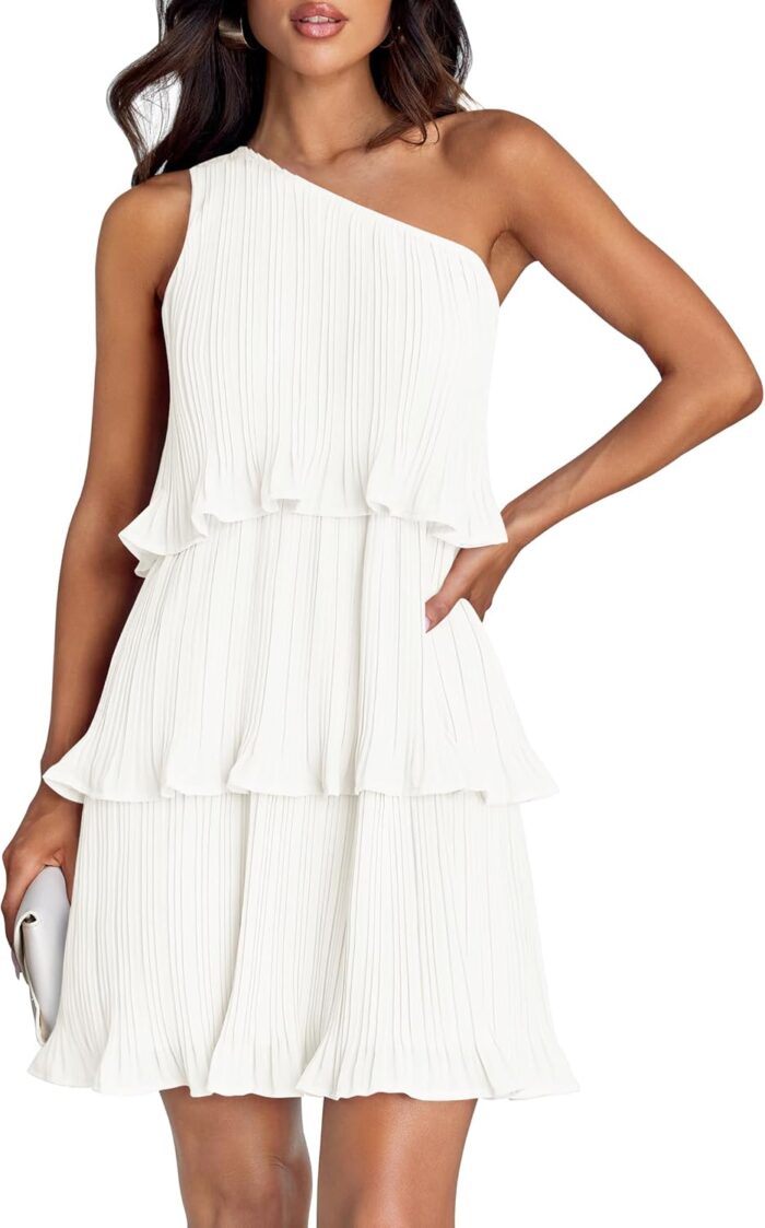 Zesica womens 2025 summer sleeveless mini dress boho one shoulder ruffle tiered layered chiffon flowy a line dresses.jpg