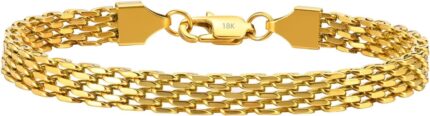 18K Womens Solid Color Mesh Bracelet Trendy and Creative High end Jewelry Bracelet as the First Choice for Festival Gifts.jpg
