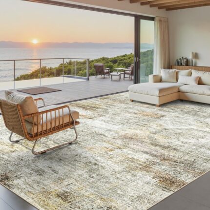 9x12 Area Rugs for Living Room Non Slip Machine Washable Vintage Rugs Low Pile Lightweight Large Rug for Bedroom Dining Room Home Office Gray Rust.jpg