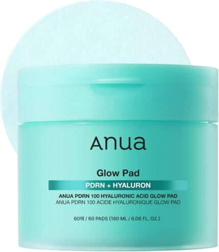ANUA PDRN 100 Hyaluronic Acid Pad Glow Plumping Korean Face Pad for Daily Skincare Makeup Prep Dual Sided Toner for Radiant Skin Deep Hydration Korean Skin Care 180ml 60 Pads.jpg