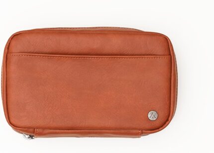 Blue Sky ASMBLD Tech Organizer 8 x 4.5 x 2 Faux Leather Non Dated Zip Closure Travel Cable Organizer for Cords Chargers and Accessories Zip Closure Tan.jpg