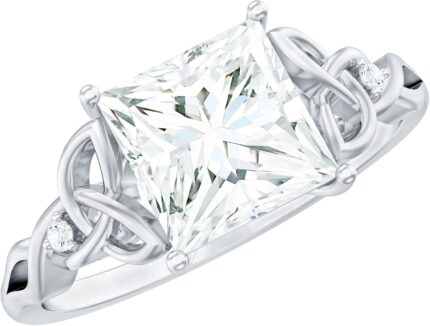 Certified Lab Grown Diamond 1 Carat Engagement Ring Ef Vs Quality Diamond Princess Cut Ring Unique Gift For Women.jpg