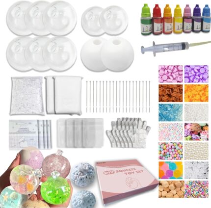 DIY Stress Ball Making Kit Easy DIY 10 TPR Skins 13 Fillers 14 oz Slime 7 oz Clay Create ASMR Anxiety Relief Toys Handmade Squishy Stress Balls Self Care Gifts for Women Crunchy Relaxing.jpg