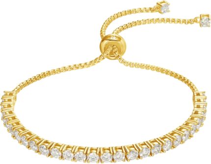 LOVELOVE Moissanite Tennis Bracelet for Women Adjustable 18K Gold Plated 925 Sterling Silver Bracelet 34mm D VVS1 Round Cut Luxury Jewelry Gift for Wife Mom Girlfriend Birthday Anniversary.jpg