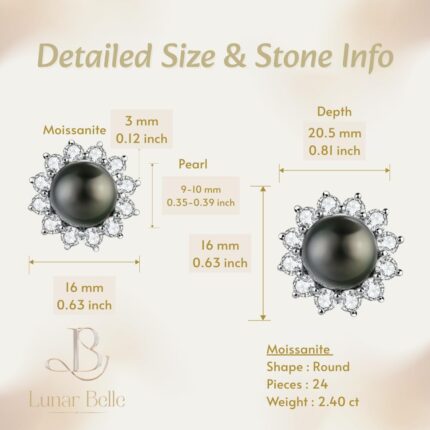 Lunar Belle Tahitian Black Pearl Flower Halo Stud Earrings with Moissanite Accents in 925 Sterling Silver Luxury Jewelry Gifts for Women Radiant Sea.jpg