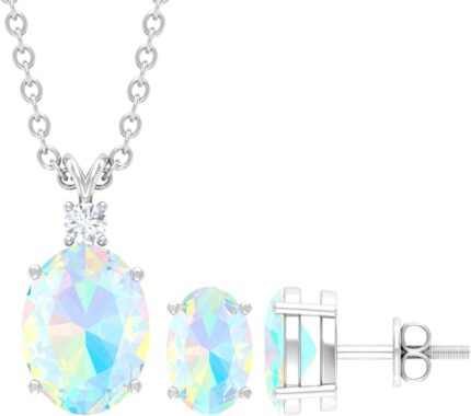 Natural Ethiopian Opal Necklace Earring Set Aaa Quality Certified Opal Jewelry Set For Women Ideal For Gift.jpg