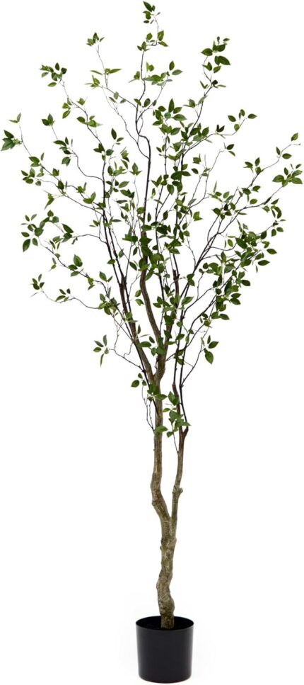 Nearly Natural 8ft Minimalist Artificial Citrus Tree Faux Greenery for Indoor Living Room Home Decor.jpg