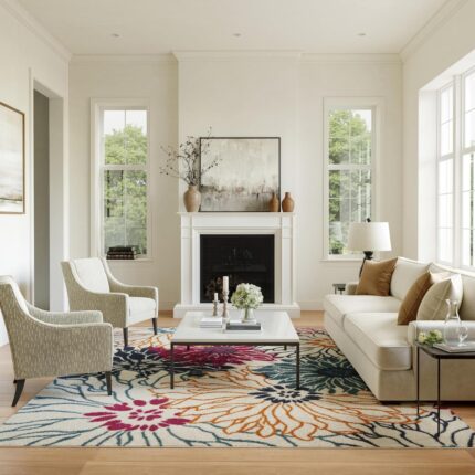 Nourison Home Passion Ivory Multicolor 8 x 10 Area Rug Easy Clean Non Shedding Bed Room Living Room Dining Room Kitchen 8 x 10.jpg