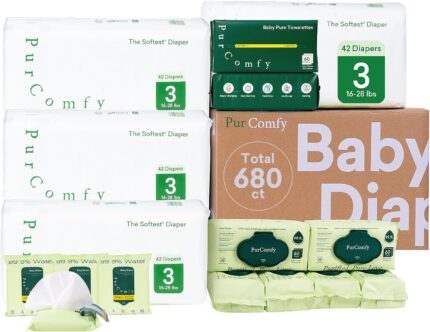 PurComfy Baby Diapers Essential Kit 4 Pack Size 3 Diapers 168 Ct 6 Baby Wipes 360Ct 4 Travel Pack Wipes 32Ct and 2 Dry Wipes 120Ct All in One Newborn Essentials Kit Total 680 Ct.jpg