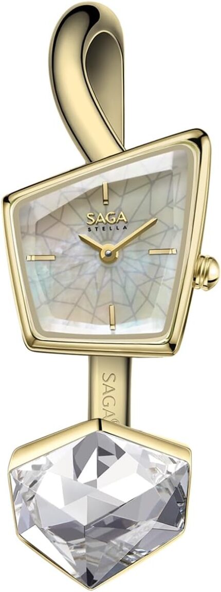 SAGA Illusion Womens Luxury Cuff Bangle Quartz Watch Shaped Mineral Case Swiss Ronda Quartz Movement 30M Water Resistant 316L Stainless Steel Bracelet with Danube Crystals.jpg