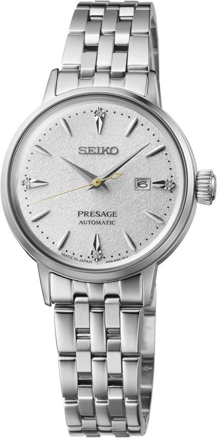 SEIKO SRE017 Presage Womens Cocktail Time Automatic Watch White Dial with Diamonds Stainless Steel Bracelet 50M Water Resistant.jpg
