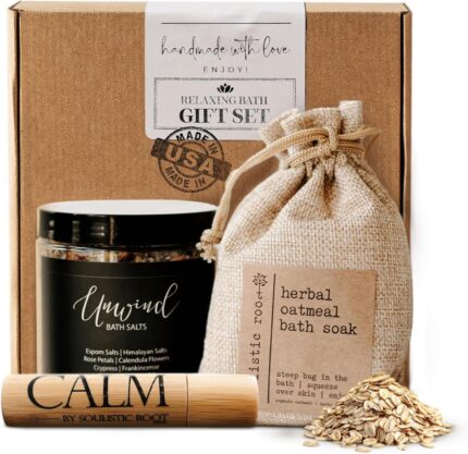 SOULISTIC ROOT Revitalizing Bath Gift Premium Self Care Bath Body Set with Lavender Oatmeal Soak Tranquil Essential Oil Roller Epsom Salt Soak Home Spa Kit Ready to Gift Box.jpg
