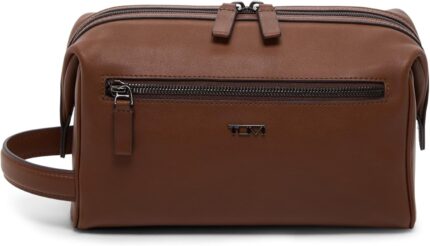 TUMI Travel Accessories Dopp Kit Mens Travel Essentials Framed Toiletry Bag Cognac Leather.jpg