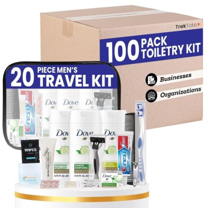TrekTote 20 Piece Unisex Travel Hygiene Kit with Toiletries Personal Care Essentials TSA Compliant Individual and Bulk Packs Available.jpg