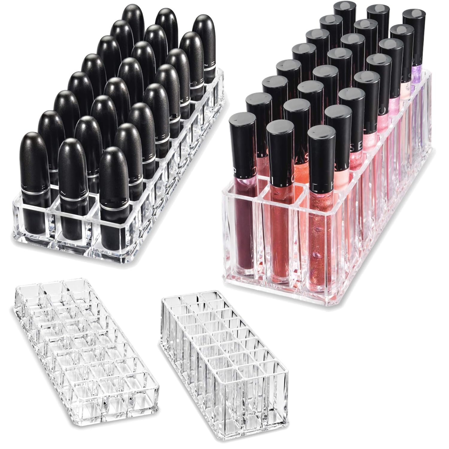 ByAlegory Acrylic Lipstick Acrylic Lip Gloss Organizer 48 Space Beauty Cosmetic Storage Clear.jpg