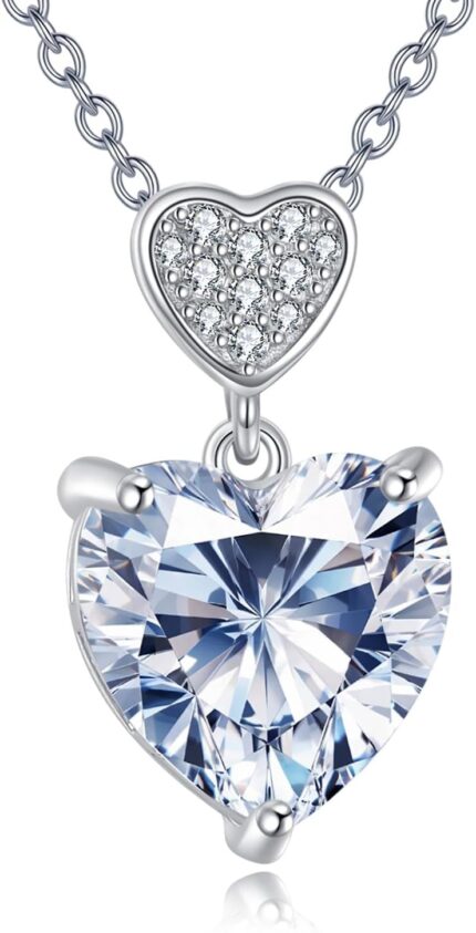 Diamond Love KnotHeart Moissanite Necklace for Women 925 Sterling Silver Pendant with Lab Grown Diamond Jewelry Gifts for Her Wife Mom Nana.jpg